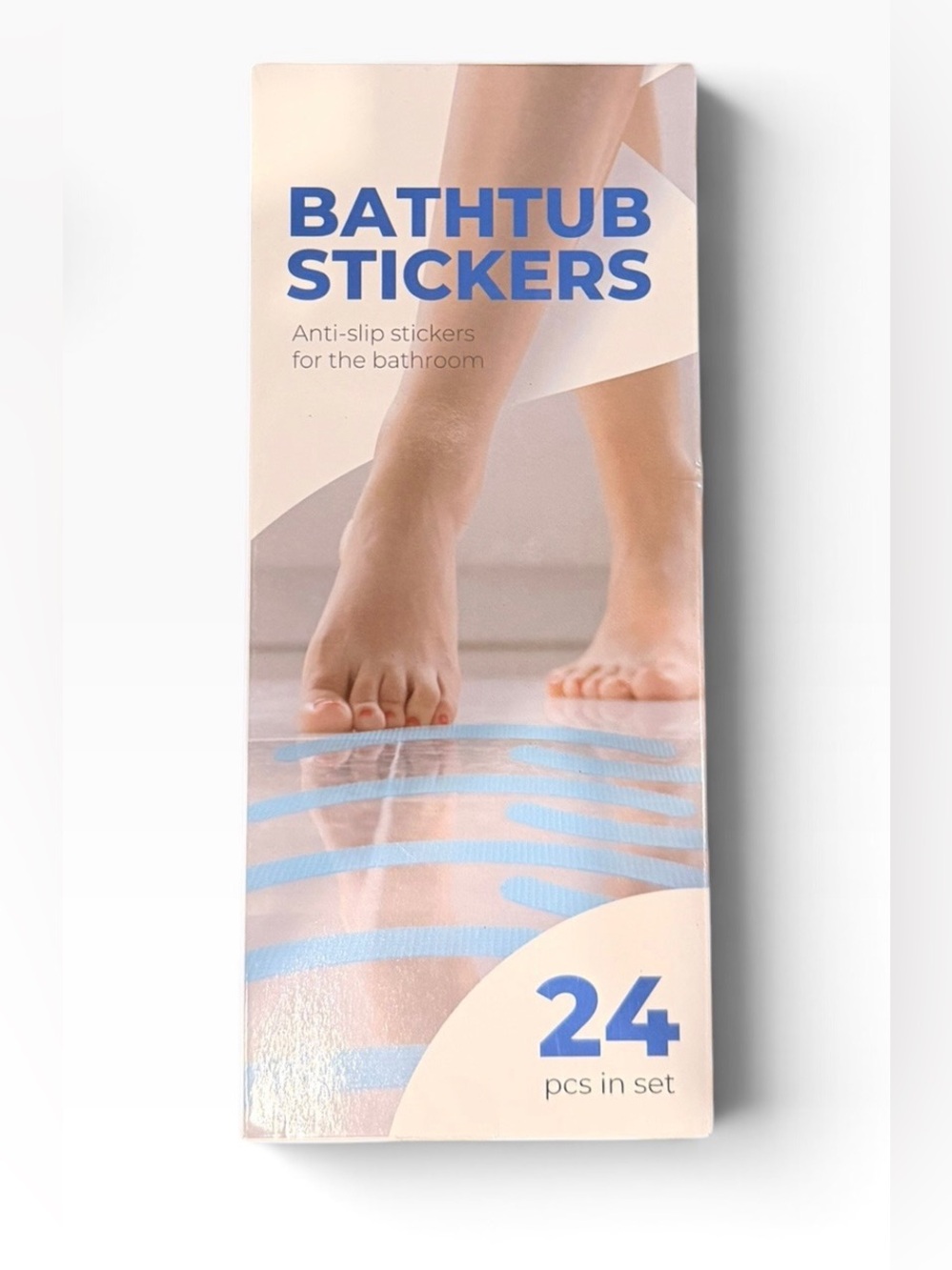 Nwt- Bathtub Stickers Anti-Slip Set in Light Blue - 24 pcs